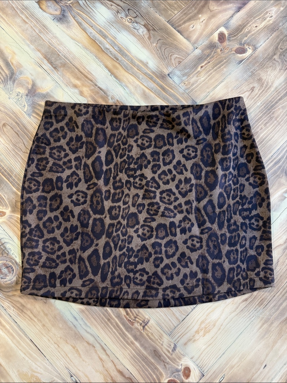 Mizuno Brown and Black Leopard-Print Mini Skirt